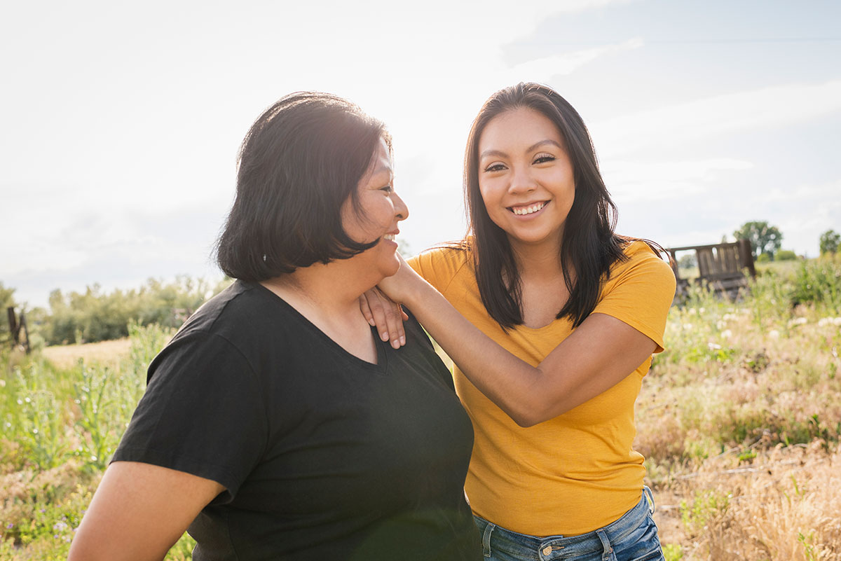 Mother and daughter spending time together